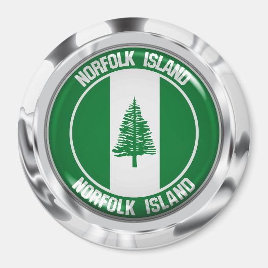 Norfolk Island Round Emblem Magneet (Voorkant)