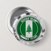 Norfolk Island Round Emblem Ronde Button 7,6 Cm (Voorkant /achterkant)