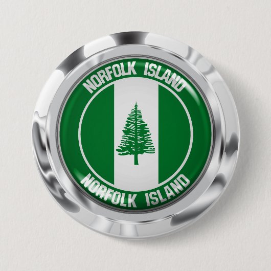 Norfolk Island Round Emblem Ronde Button 7,6 Cm (Voorkant)