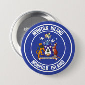 Norfolk Island Round Emblem Ronde Button 7,6 Cm (Voorkant /achterkant)