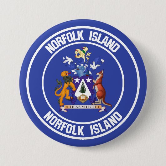Norfolk Island Round Emblem Ronde Button 7,6 Cm (Voorkant)