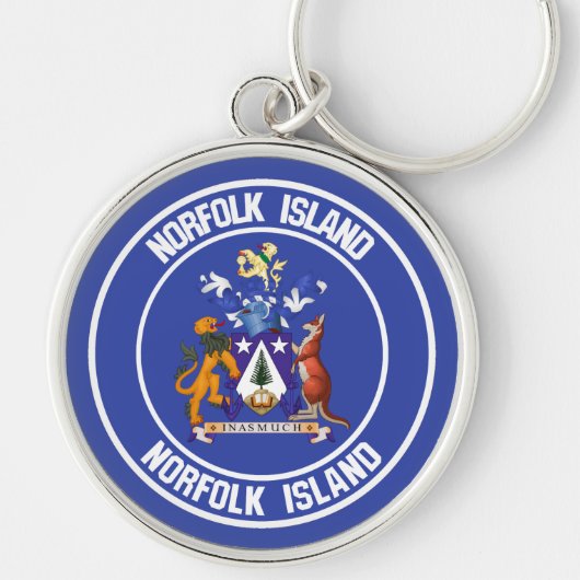 Norfolk Island Round Emblem Sleutelhanger (Voorkant)