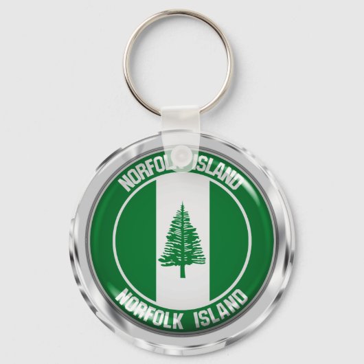 Norfolk Island Round Emblem Sleutelhanger (Voorkant)