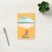 Norfolk kaart geïllustreerde reisposter post-it® notes (Kantoor)