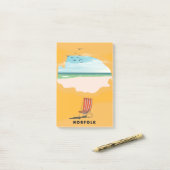 Norfolk kaart geïllustreerde reisposter post-it® notes (Op bureau)