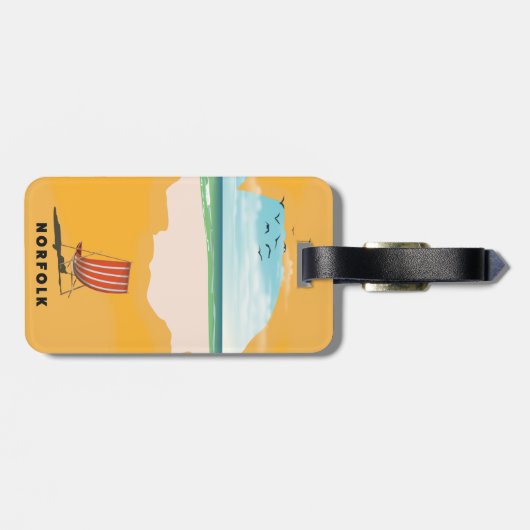 Norfolk Map geïllustreerde reisposter Bagagelabel (Achterkant horizontaal)