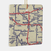 Norfolk NE  Map Keramisch Ornament (Rechts)