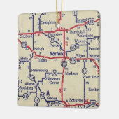 Norfolk NE  Map Keramisch Ornament (Links)