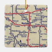 Norfolk NE Map Keramisch Ornament (Achterkant)