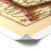 Norfolk "Norfolcke" County Engeland Oude Atlas kaa Poster (Hoek)