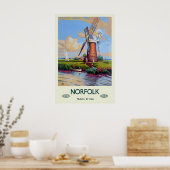 Norfolk Norwich VK Groot-Brittannië Reisgids uit h Poster (Keuken)