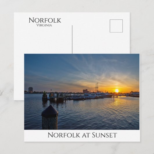 Norfolk op Sunset Briefkaart (Voorkant / Achterkant)