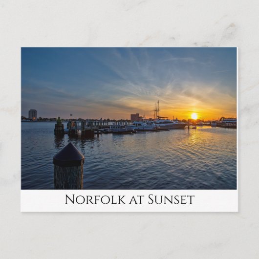 Norfolk op Sunset Briefkaart (Voorkant)