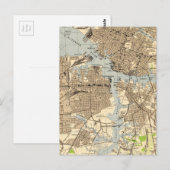 Norfolk & Portsmouth Virginia Map (1944) Briefkaart (Voorkant / Achterkant)