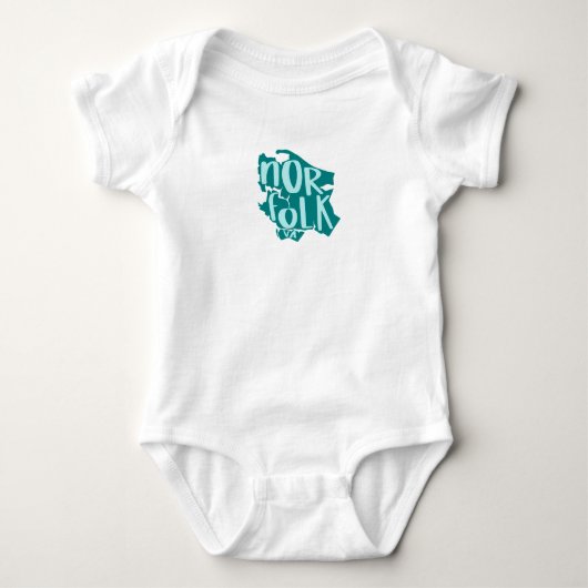 Norfolk Silhouette met het woord NORFOLK Romper (Voorkant)