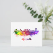 Norfolk skyline in waterverf briefkaart (Staand voorkant)