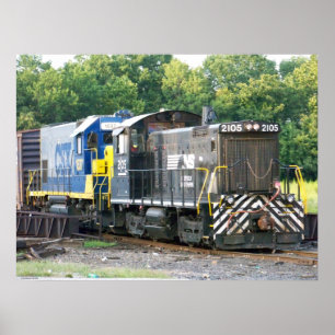 Norfolk Southern SW- 1001 2105 & CSX 1537 Poster