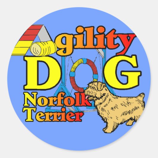 Norfolk_Terrier_Agility Ronde Sticker (Voorkant)