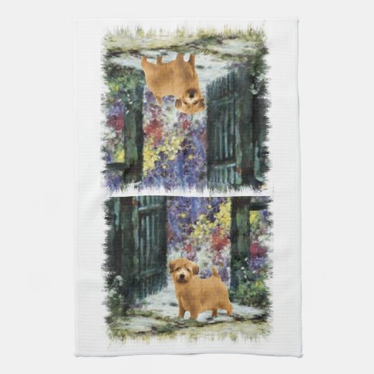Norfolk Terrier Art Gifts Theedoek (Verticaal)