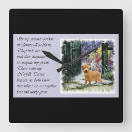 Norfolk Terrier Art Gifts Vierkante Klok