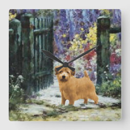 Norfolk Terrier Art Gifts Vierkante Klok
