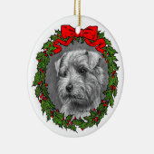 Norfolk Terrier Art van Glenda S. Harlan Keramisch Ornament (Rechts)