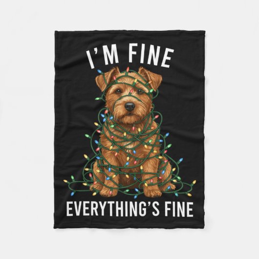 Norfolk Terrier Christmas I'm Fine Everything Is F Fleece Deken (Voorkant)