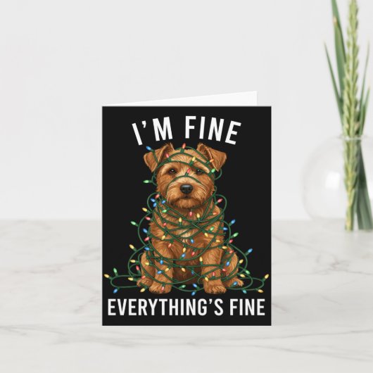 Norfolk Terrier Christmas I'm Fine Everything Is F Kaart (Voorkant)