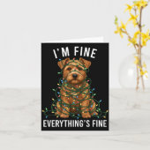 Norfolk Terrier Christmas I'm Fine Everything Is F Kaart (Gele Bloem)