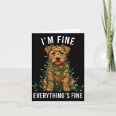 Norfolk Terrier Christmas I'm Fine Everything Is F Kaart (Voorkant)
