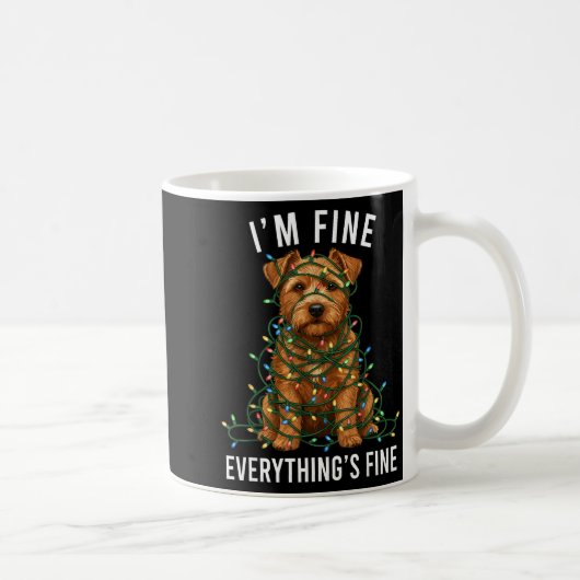 Norfolk Terrier Christmas I'm Fine Everything Is F Koffiemok (Rechts)