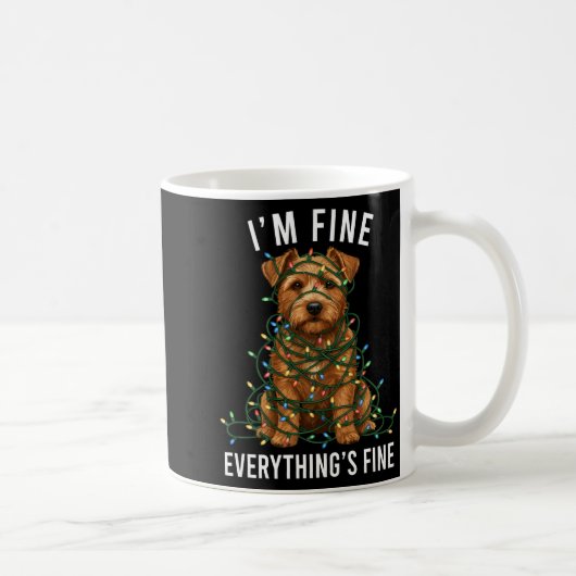 Norfolk Terrier Christmas I'm Fine Everything Is F Koffiemok (Rechts)