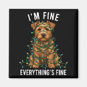 Norfolk Terrier Christmas I'm Fine Everything Is F Magneet (Voorkant)