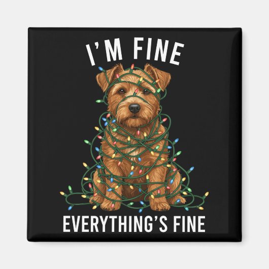 Norfolk Terrier Christmas I'm Fine Everything Is F Magneet (Voorkant)