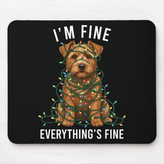 Norfolk Terrier Christmas I'm Fine Everything Is F Muismat (Voorkant)