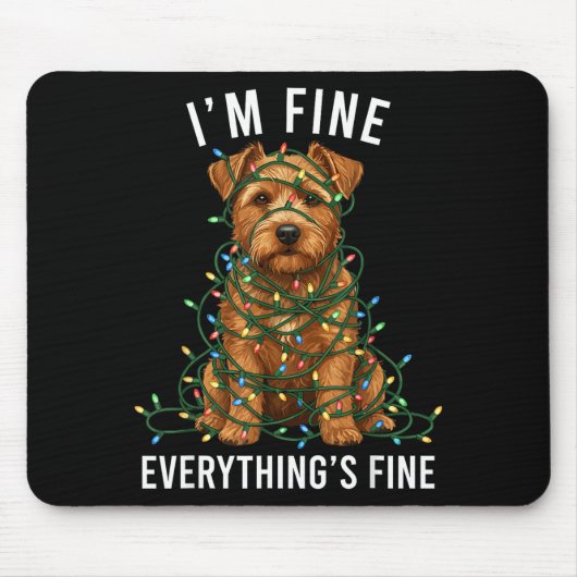 Norfolk Terrier Christmas I'm Fine Everything Is F Muismat (Voorkant)