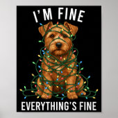 Norfolk Terrier Christmas I'm Fine Everything Is F Poster (Voorkant)