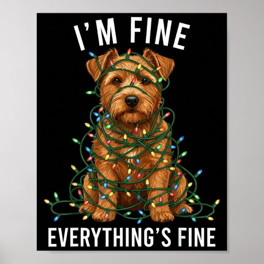 Norfolk Terrier Christmas I'm Fine Everything Is F Poster (Voorkant)