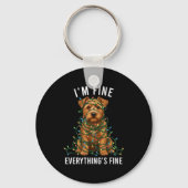 Norfolk Terrier Christmas I'm Fine Everything Is F Sleutelhanger (Voorkant)