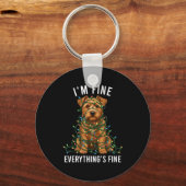 Norfolk Terrier Christmas I'm Fine Everything Is F Sleutelhanger (Voorkant)