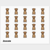 Norfolk Terrier Dog Cartoon Ronde Sticker (Vel)