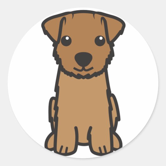 Norfolk Terrier Dog Cartoon Ronde Sticker (Voorkant)