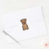 Norfolk Terrier Dog Cartoon Ronde Sticker (Envelop)