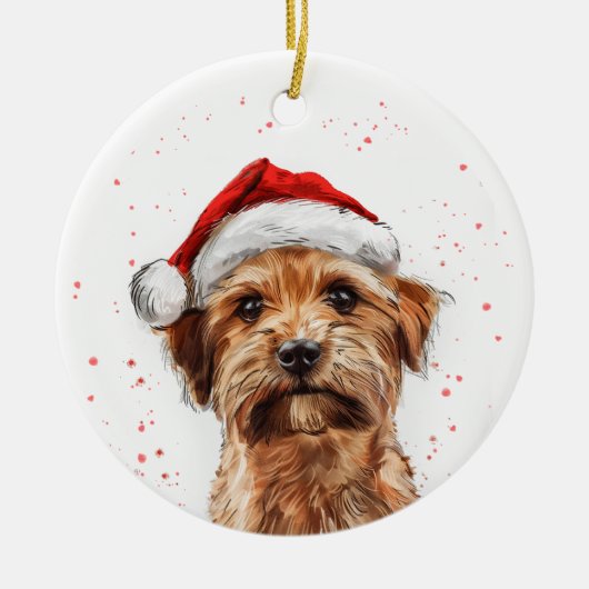 Norfolk Terrier Dog Christmas Personalized Keramisch Ornament (Voorkant)