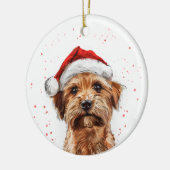 Norfolk Terrier Dog Christmas Personalized Keramisch Ornament (Links)