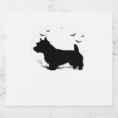 Norfolk Terrier Dog � Halloween Moon Silhouette Cl Sparkling Wijnetiket (Enkel label)