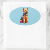 Norfolk Terrier Dog Ovale Sticker (Tas)