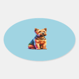 Norfolk Terrier Dog Ovale Sticker