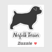 Norfolk Terrier Dog Silhouette Vinyl Sticker (Vel)