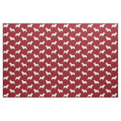 Norfolk Terrier Dog Silhouettes Red en White Stof (Fat Quarter)